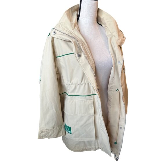 BE YOURSELF CARE BEAR CACHE Cache  Khaki Mid Length Trench Coat Hood Size Medium - Picture 10 of 14